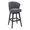Armen Living Brandy 30" Bar Height Swivel Gray Fabric and Espresso Wood Bar Stool LCBDBAESGR30 - alternate 1